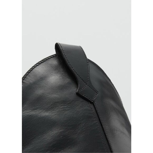 MNG BY MANGO $269 BLACK COWBOY LEATHER BOOTS 40 EUR NEW - Picture 8 of 9